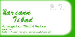 mariann tibad business card